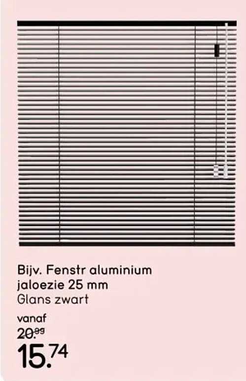 Bijv. Fenstr aluminium jaloezie 25 mm Glans zwart