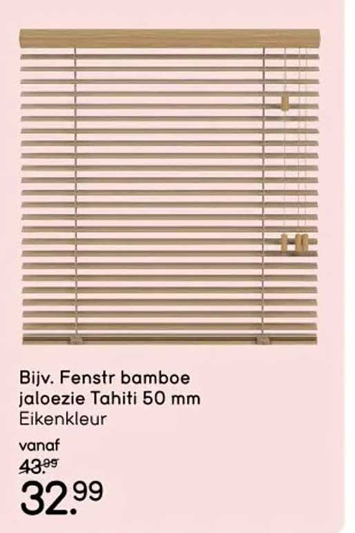 Bijv. Fenstr bamboe jaloezie Tahiti 50 mm Eikenkleur