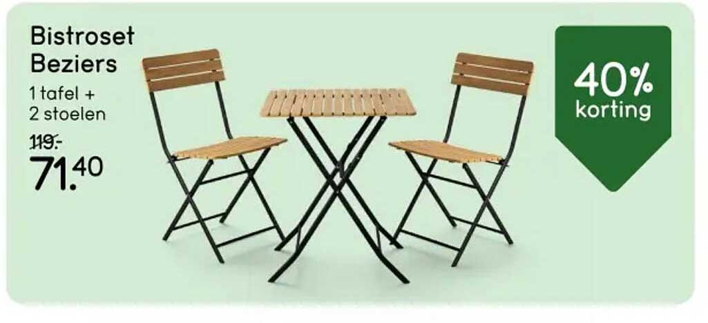 Bistroset Beziers 1 tafel + 2 stoelen