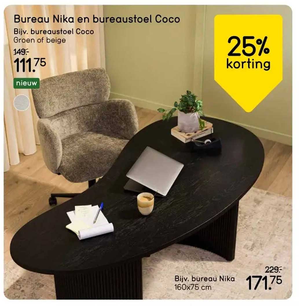 Bureau Nika en bureaustoel Coco