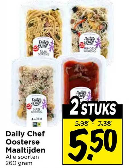Daily Chef Oosterse Maaltijden Alle soorten 260 gram 2 stuks