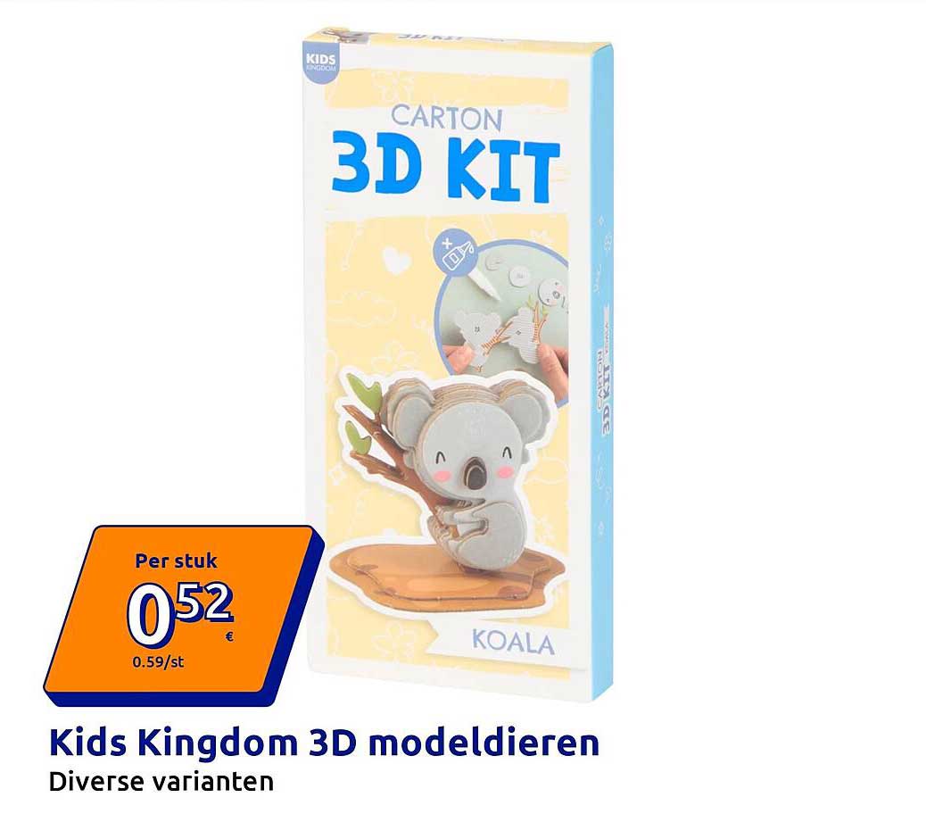 Kids Kingdom 3D modeldieren Diverse varianten