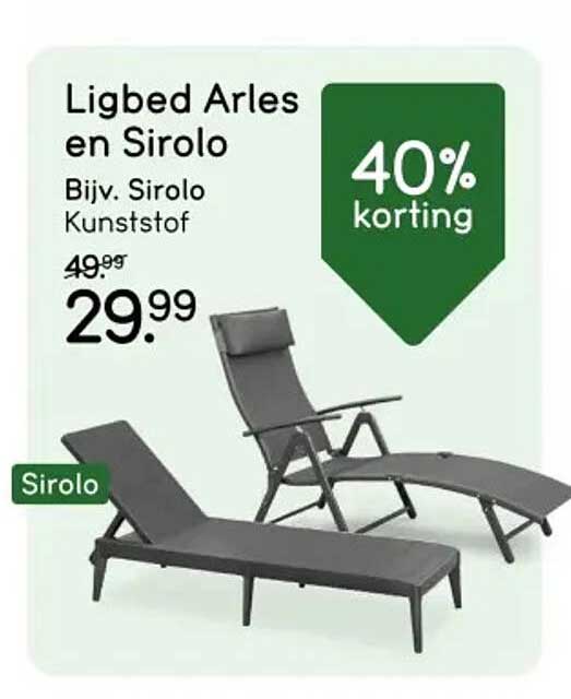 Ligbed Arles en Sirolo Bijv. Sirolo Kunststof 40% korting