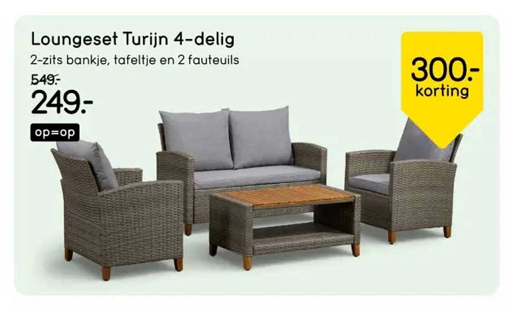 Loungeset Turijn 4-delig 300- korting