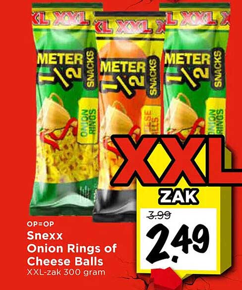 Snexx Onion Rings of Cheese Balls XXL-zak 300 gram