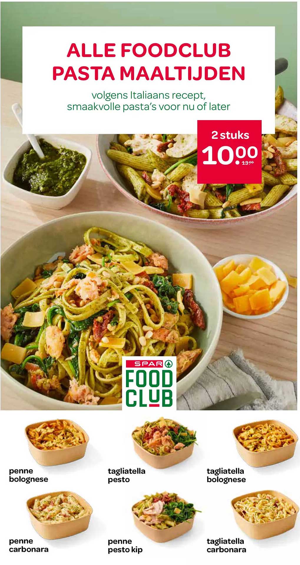 ALLE FOODCLUB PASTA MAALTIJDEN volgens Italiaans recept, smaakvolle pasta’s voor nu of later