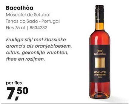 Bacalhôa Moscatel de Setubal Terras do Sado - Portugal Fles 75 cl | 8534232