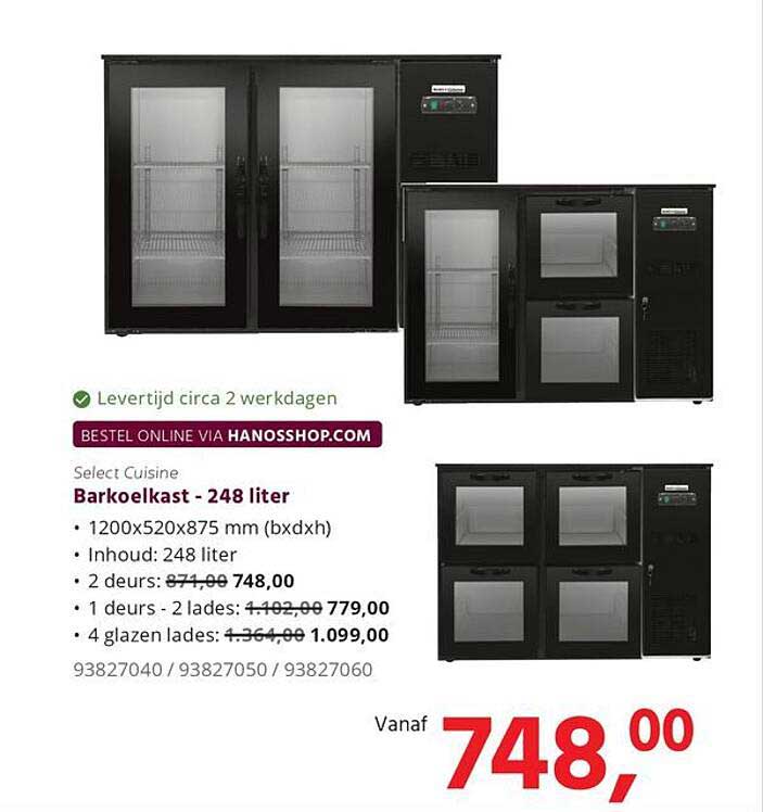 Barkoelkast - 248 liter