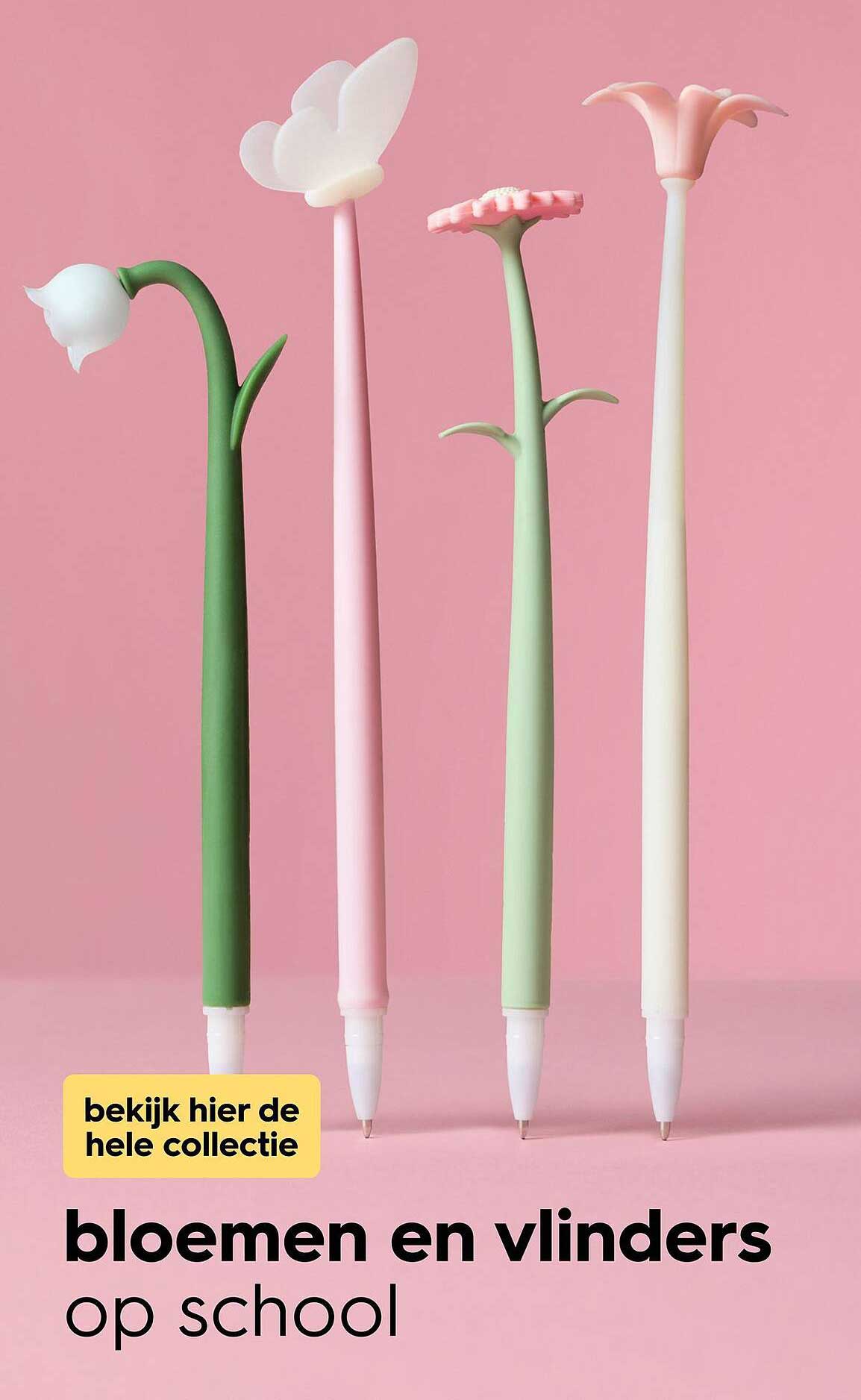 bloemen en vlinders op school