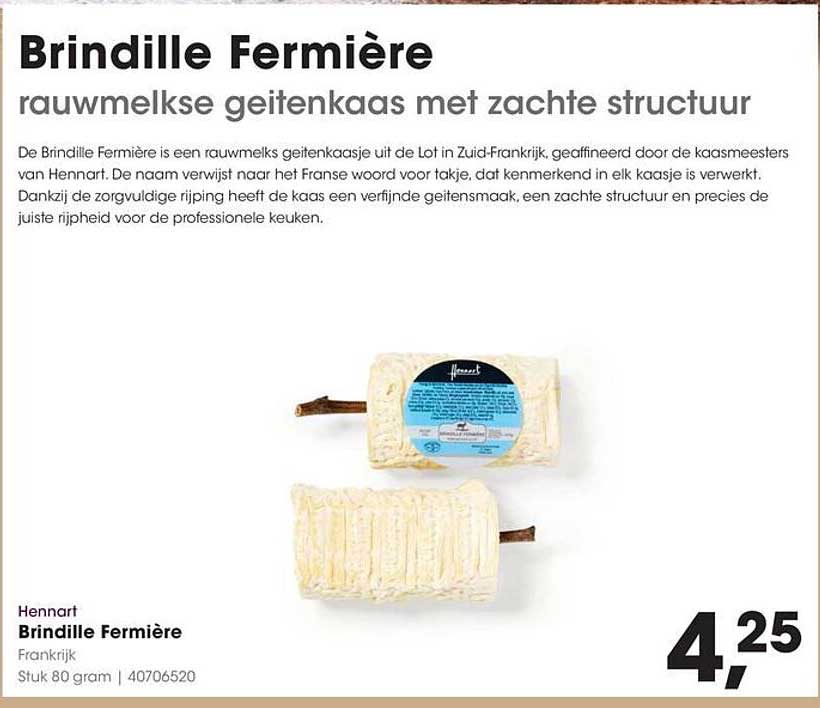 Brindille Fermière rauwmelkse geitenkaas met zachte structuur