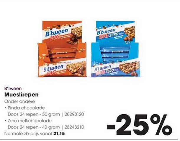 B'tween Mueslirepen -25%