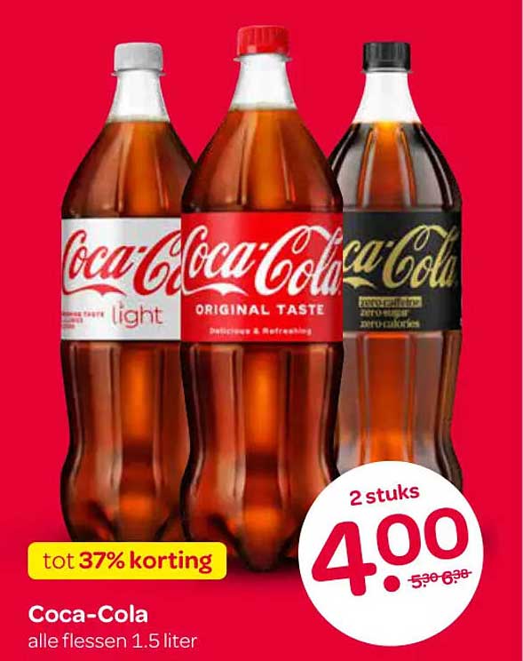 Coca-Cola alle flessen 1.5 liter