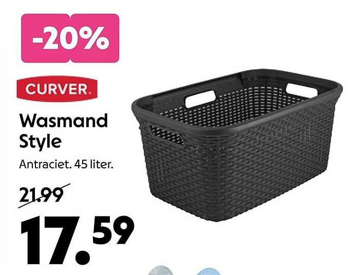 CURVER Wasmand Style Antraciet. 45 liter. -20%