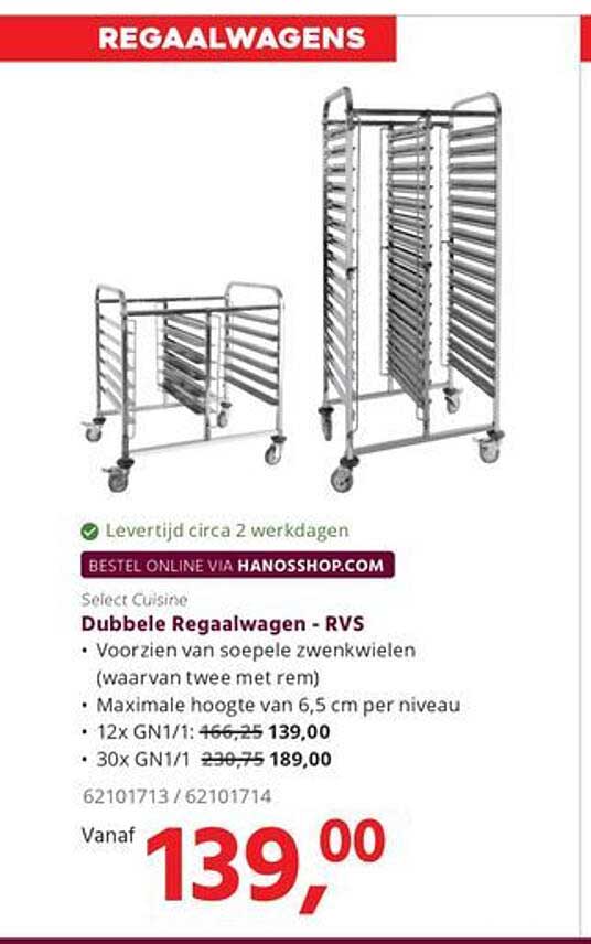 Dubbele Regaalwagen - RVS