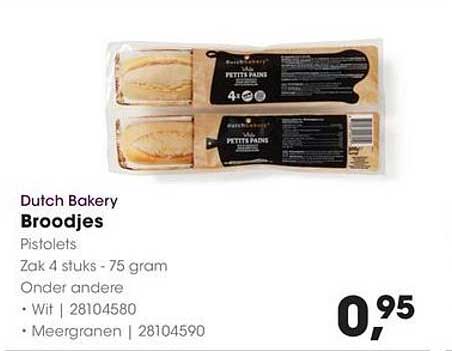 Dutch Bakery Broodjes Pistolets Zak 4 stuks - 75 gram