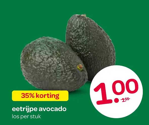 eetrijpe avocado los per stuk 35% korting