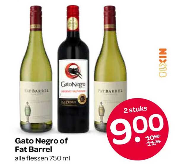Gato Negro of Fat Barrel alle flessen 750 ml 2 stuks