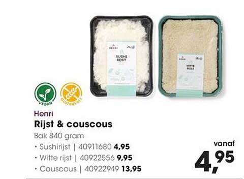 Henri Rijst & couscous Bak 840 gram