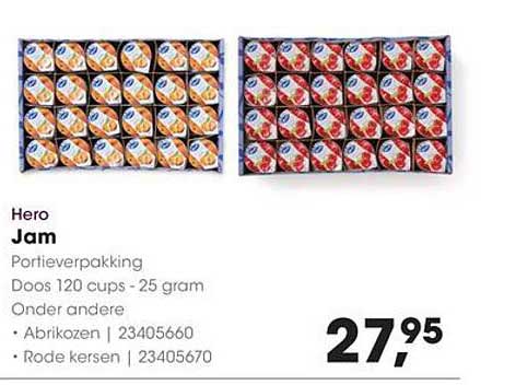 Hero Jam Portieverpakking Doos 120 cups - 25 gram