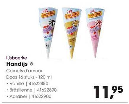 IJsboerke Handijs Cornets d'amour Doos 16 stuks - 120 ml