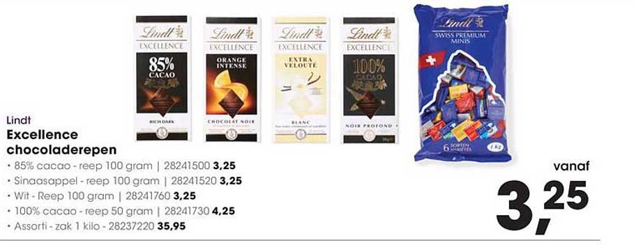 Lindt Excellence chocoladerepen
