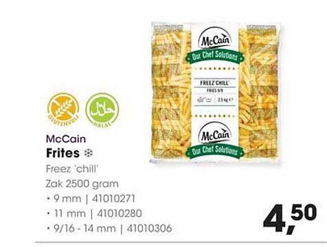 McCain Frites Freez 'chill' Zak 2500 gram