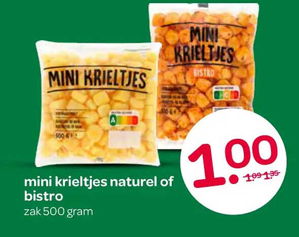 mini krieltjes naturel of bistro zak 500 gram