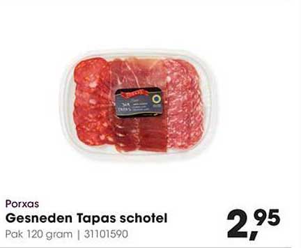 Porxas Gesneden Tapas schotel