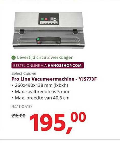Pro Line Vacuummachine - YJS773F