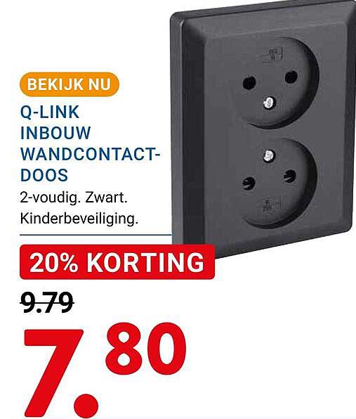Q-LINK INBOUW WANDCONTACT-DOOS 20% KORTING