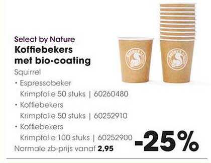 Select by Nature Koffiebekers met bio-coating Squirrel -25%