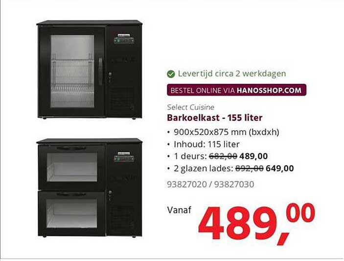 Select Cuisine Barkoelkast - 155 liter
