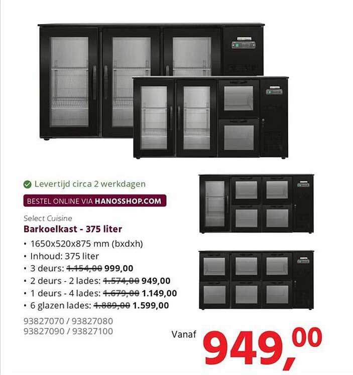 Select Cuisine Barkoelkast - 375 liter