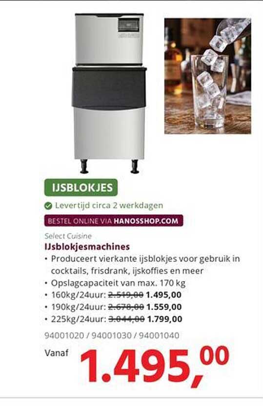 Select Cuisine IJsblokjesmachines