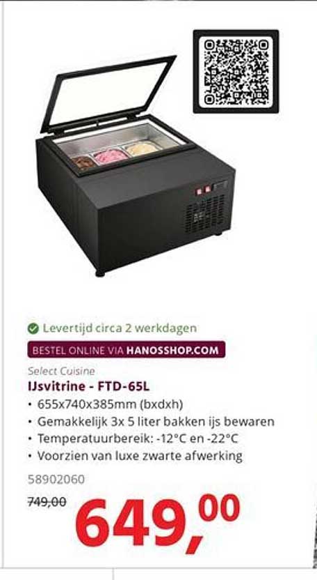 Select Cuisine IJsitrine - FTD-65L