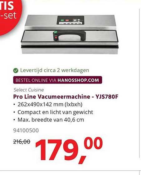 Select Cuisine Pro Line Vacumeermachine - YJS780F