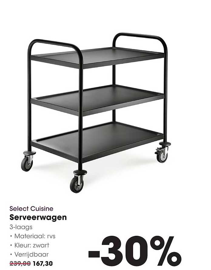 Select Cuisine Serveerwagen 3-laags -30%