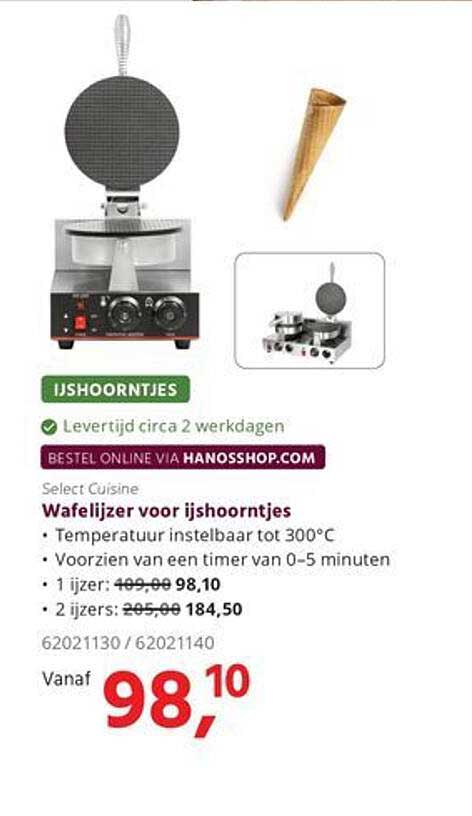 Select Cuisine Wafelijzer voor ijshoorntjes