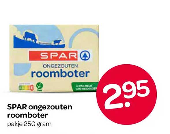 SPAR ongezouten roomboter pakje 250 gram
