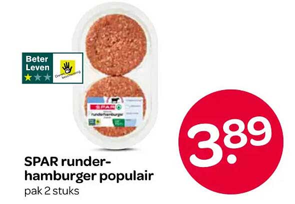 SPAR runder-hamburger populair pak 2 stuks