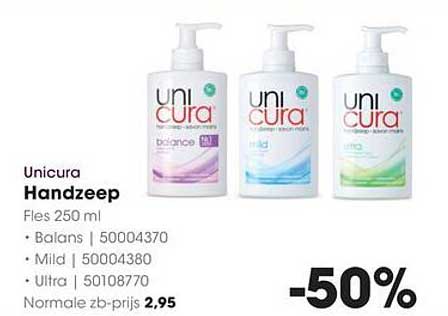 Unicura Handzeep Fles 250 ml -50%