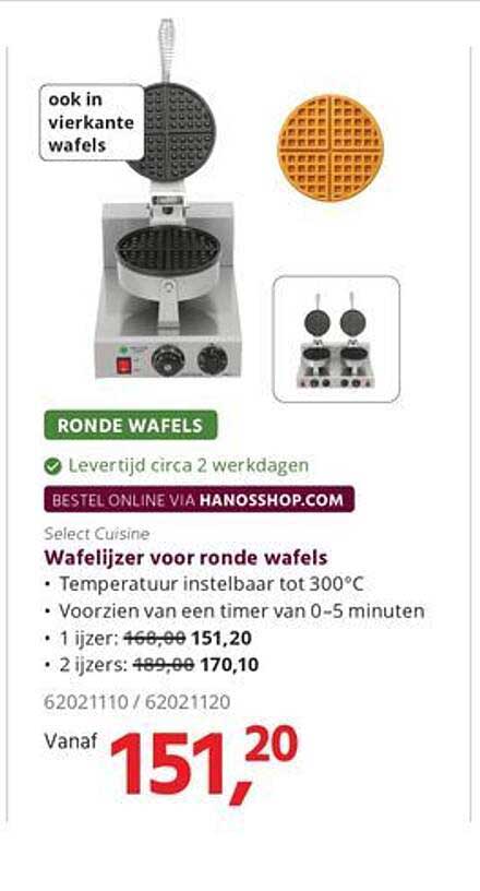Wafelijzer voor ronde wafels