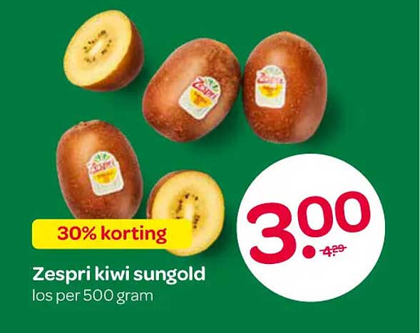 Zespri kiwi sungold los per 500 gram 30% korting