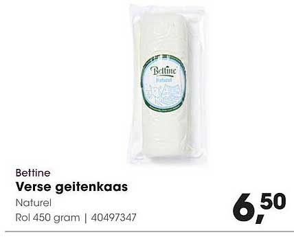 Bettine Verse geitenkaas Naturel Rol 450 gram
