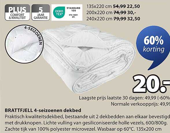 BRATTFJELL 4-seizoenen dekbed