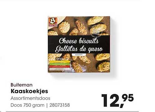 Buiteman Kaaskoekjes Assorti Doos 750 gram