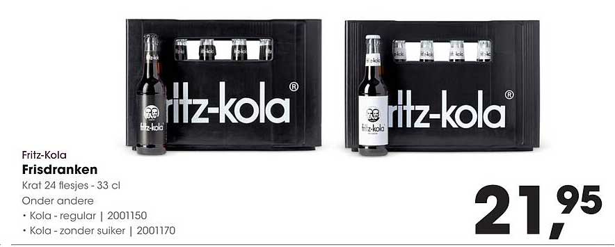 Fritz-Kola Frisdranken Krat 24 flesjes - 33 cl
