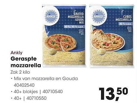 Geraspte mozzarella