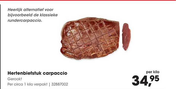 Hertenbiefstuk carpaccio