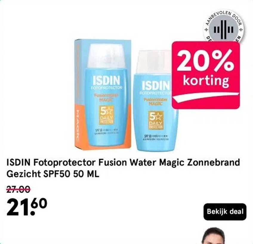 ISDIN Fotoprotector Fusion Water Magic Zonnebrand Gezicht SPF50 50 ML